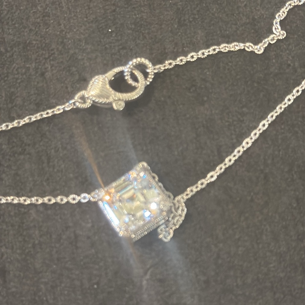 Judith Ripka 925 Necklace with Square Pendant - Picture 12 of 17